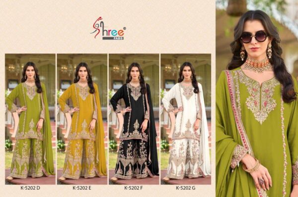 Shree K 5202 D To G Chinon Embroidered Pakistani Suit Catalog Wholesale Collection - Image 6