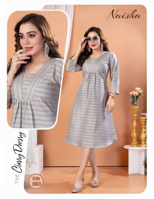Jlf Naisha Rayon Dobby Katha Work Kurti Catalog Wholesale Collection - Image 2