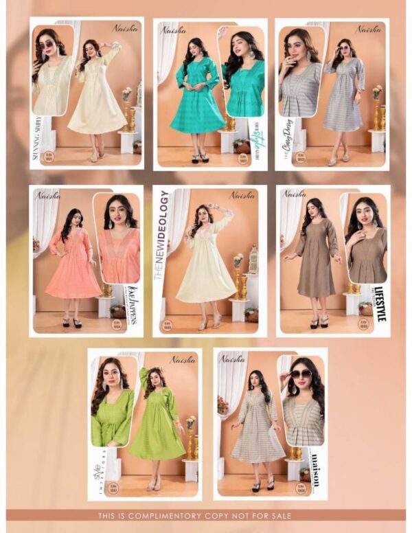 Jlf Naisha Rayon Dobby Katha Work Kurti Catalog Wholesale Collection - Image 10