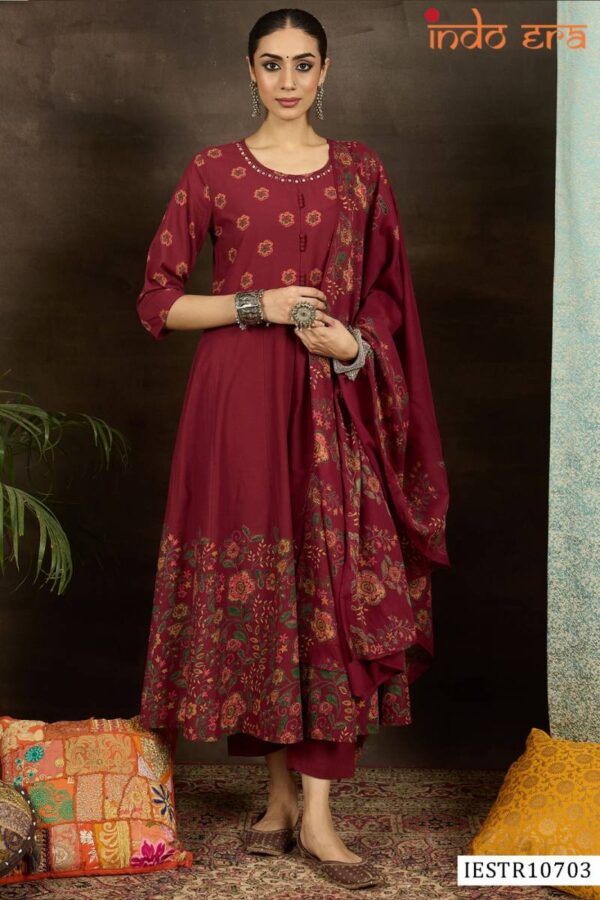 Indo Era 2566 Cotton Floral Printed Kurti Bottom With Dupatta Catalog Wholesale Collection - Image 8