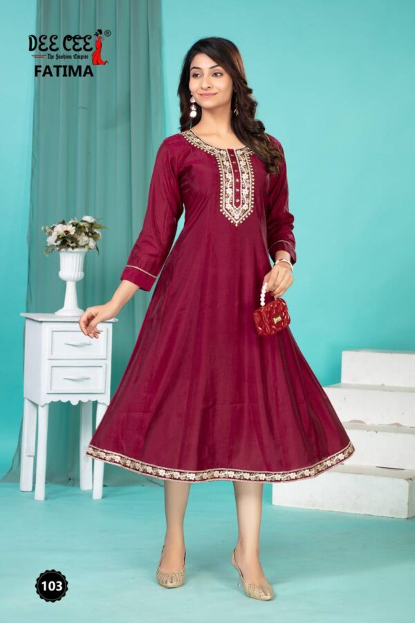 Deecee Fatima Roman Silk Kurti Catalog Wholesale Collection - Image 3