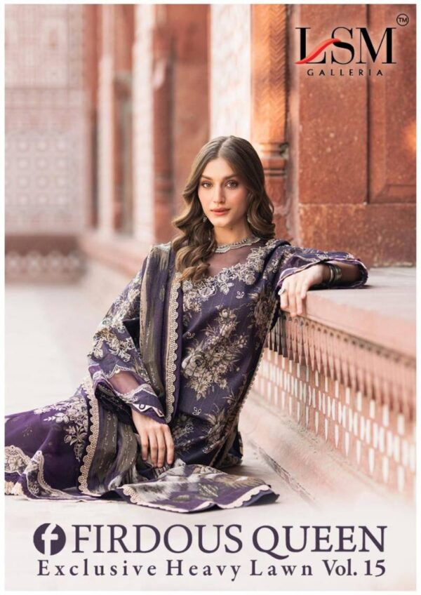 Lsm Firdous Queen Vol 15 Heavy Lawn Cotton Dress Material Catalog Wholesale Collection