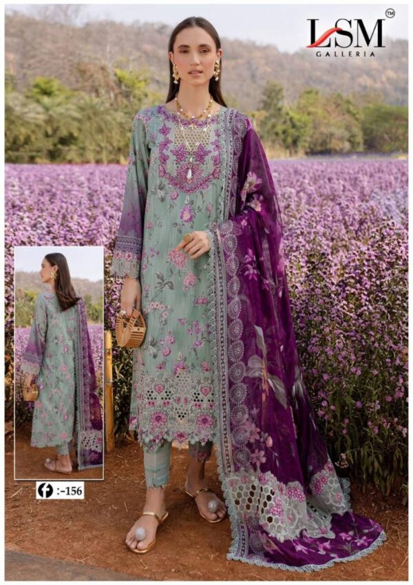 Lsm Firdous Queen Vol 15 Heavy Lawn Cotton Dress Material Catalog Wholesale Collection - Image 7