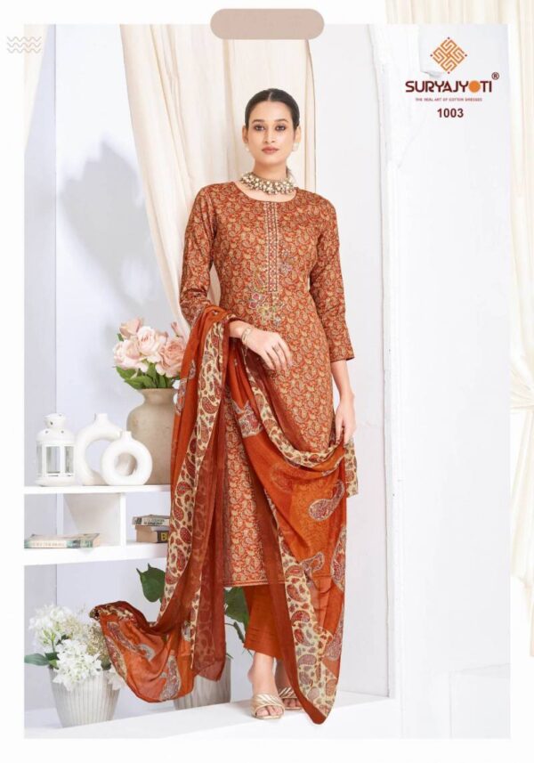Suryajyoti Kalpana Vol 1 Jam Satin Printed Dress Material Catalog Wholesale Collection - Image 4