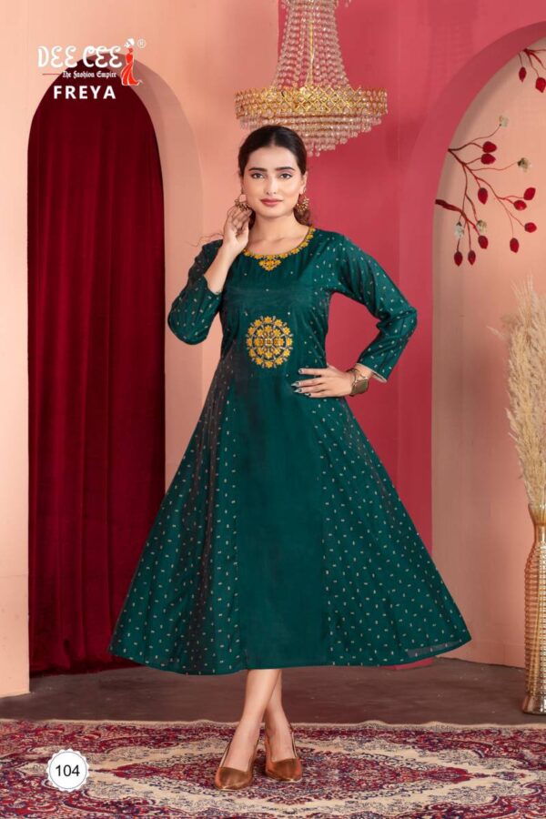 Deecee Freya Chanderi Embroidered Kurti Catalog Wholesale Collection - Image 7