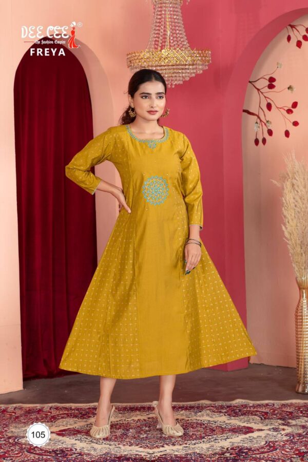 Deecee Freya Chanderi Embroidered Kurti Catalog Wholesale Collection - Image 2