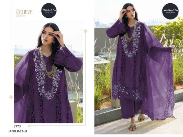 Mehboob Tex 1667 A And B Lawn Cotton Pakistani Salwar Suits Catalog Wholesale Collection - Image 3