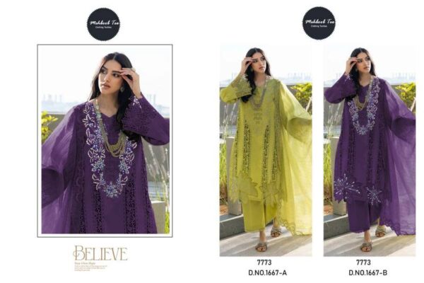 Mehboob Tex 1667 A And B Lawn Cotton Pakistani Salwar Suits Catalog Wholesale Collection - Image 2