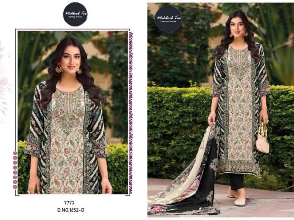 Mehboob Tex 1652 D And E Maslin Digital Prtinted Pakistani Salwar Suits Catalog Wholesale Collection - Image 2