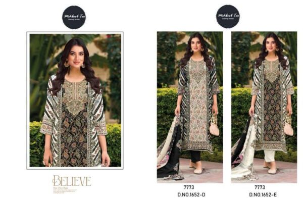 Mehboob Tex 1652 D And E Maslin Digital Prtinted Pakistani Salwar Suits Catalog Wholesale Collection - Image 3