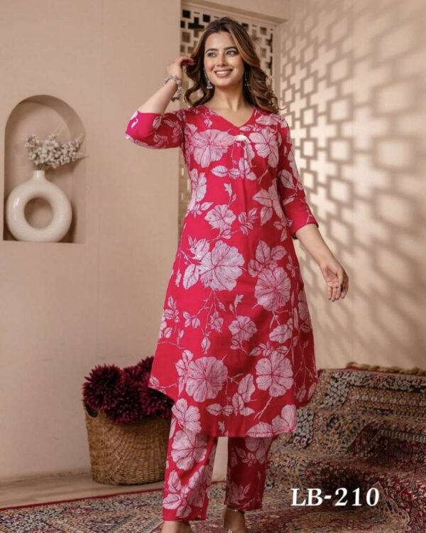 Lb Belliza Vol 3 Poly Rayon Digital Print Kurti With Bottom Catalog Wholesale Collection - Image 4