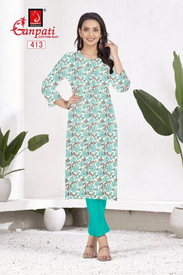 Ganpati Kalakruti Vol 1 Casual Wear Cotton Printed Kurtis Catalog Wholesale Collection - Image 8