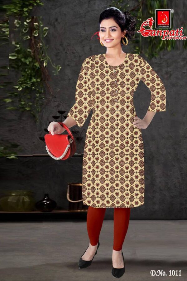 Ganpati Kalakruti Vol 1 Casual Wear Cotton Printed Kurtis Catalog Wholesale Collection - Image 9
