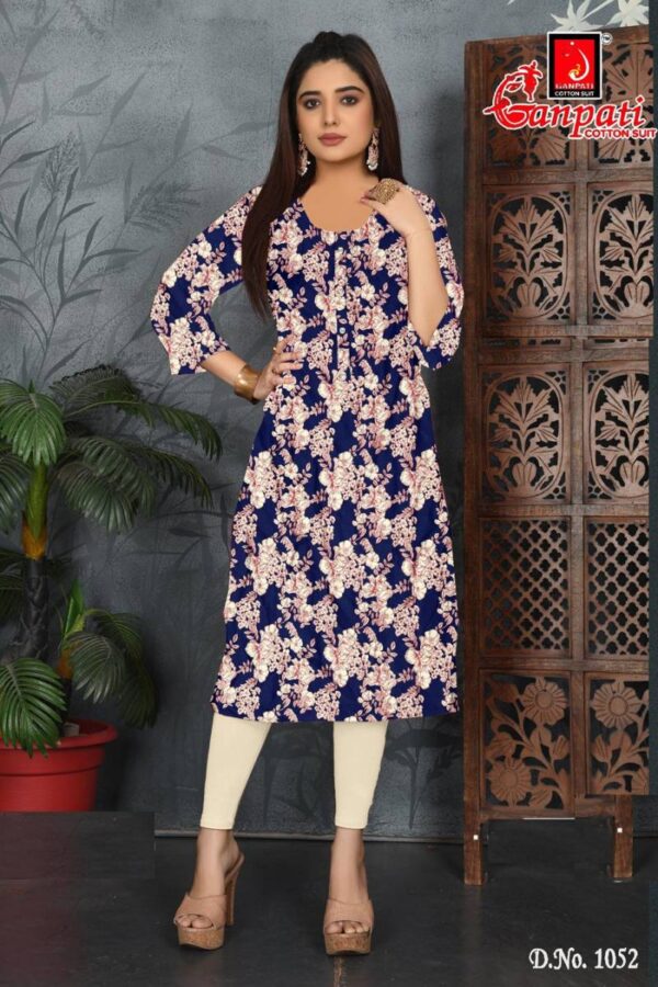 Ganpati Kalakruti Vol 1 Casual Wear Cotton Printed Kurtis Catalog Wholesale Collection - Image 4
