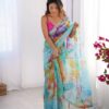 Ziva 45 Organza Printed Party Wear Stylish Saree Catalog Wholesale Collection - Image 2