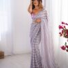 Ziva 45 Organza Printed Party Wear Stylish Saree Catalog Wholesale Collection - Image 5