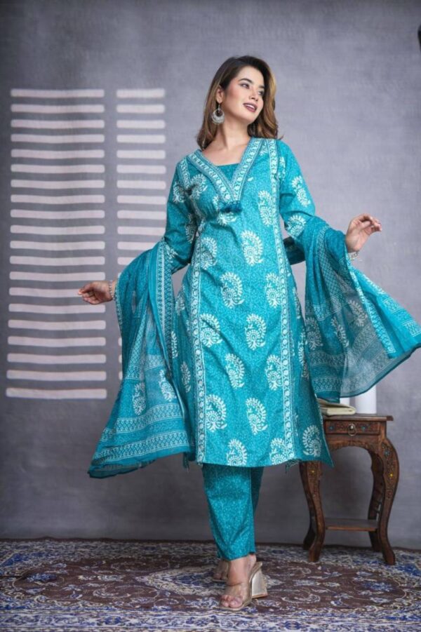 Naisha K 57 Cotton Straight Kurti Bottom With Dupatta Catalog Wholesale Collection
