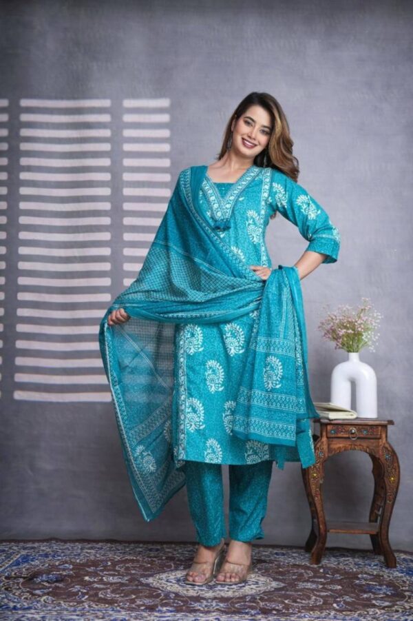Naisha K 57 Cotton Straight Kurti Bottom With Dupatta Catalog Wholesale Collection - Image 4
