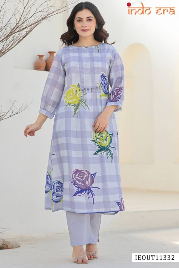 Indo Era 2567 Floral Printed Cotton Kurti With Bottom Catalog Wholesale Collection - Image 2