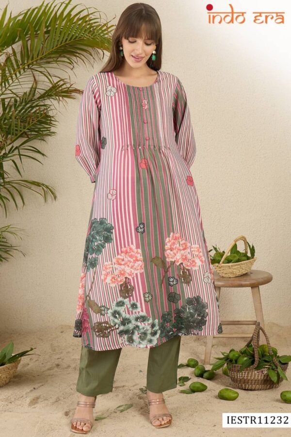 Indo Era 2567 Floral Printed Cotton Kurti With Bottom Catalog Wholesale Collection - Image 3