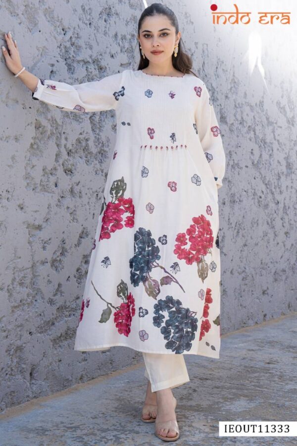 Indo Era 2567 Floral Printed Cotton Kurti With Bottom Catalog Wholesale Collection - Image 4