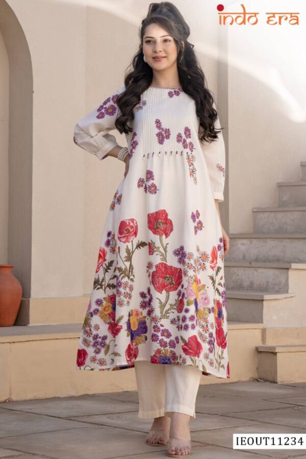 Indo Era 2567 Floral Printed Cotton Kurti With Bottom Catalog Wholesale Collection - Image 5