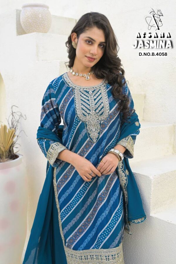Afsana Jasmina Chinon Digital Print Readymade Salwar Suit Catalog Wholesale Collection - Image 3
