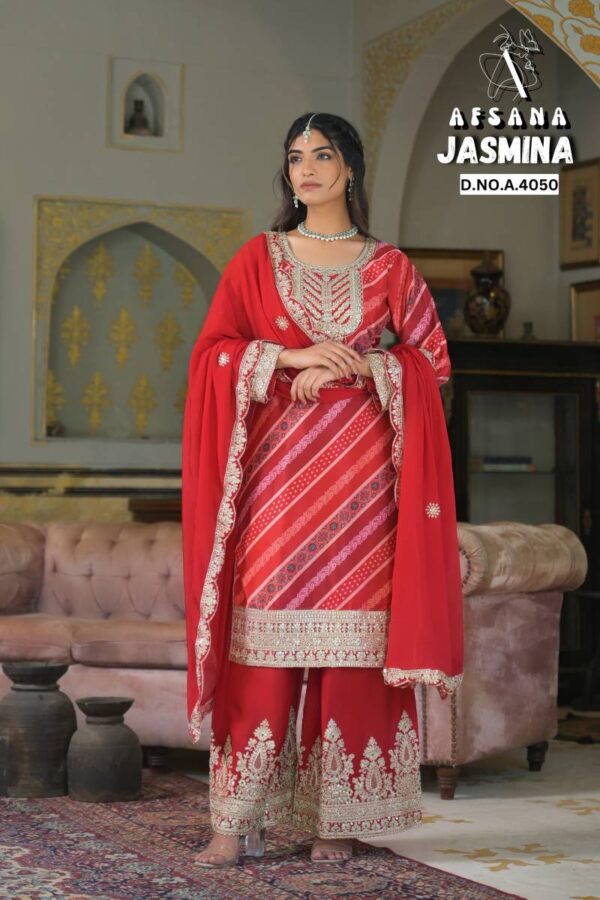 Afsana Jasmina Chinon Digital Print Readymade Salwar Suit Catalog Wholesale Collection