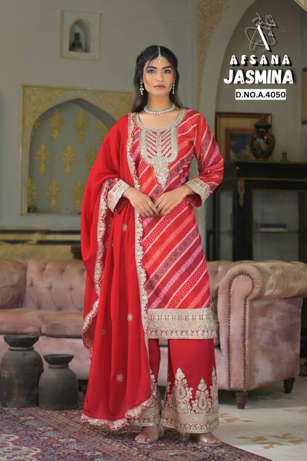 Afsana Jasmina Chinon Digital Print Readymade Salwar Suit Catalog Wholesale Collection - Image 5