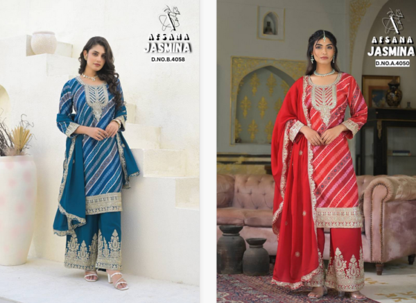Afsana Jasmina Chinon Digital Print Readymade Salwar Suit Catalog Wholesale Collection - Image 7