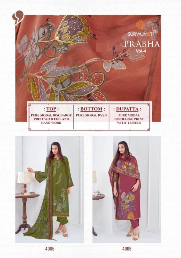 Suryajyoti Prabha Vol 4 Modal Discharge Printed Dress Material Catalog Wholesale Collection - Image 9