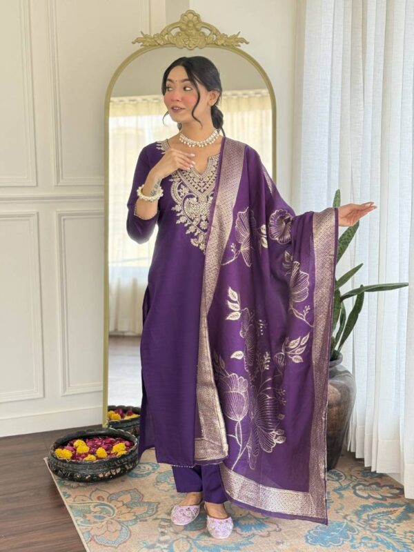 Dhruvi 303 Silk Fancy Kurti Bottom With Dupatta Catalog Wholesale Collection - Image 3