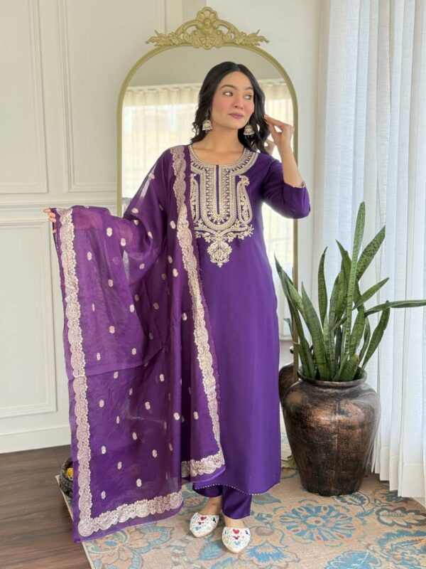 Dhruvi 305 Silk Fancy Neck Readymade Suit Catalog Wholesale Collection