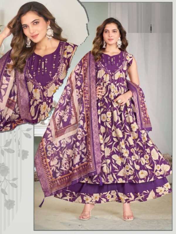Naisha K 65 Vatican Printed Kurti Plazzo With Dupatta Catalog Wholesale Collection - Image 4