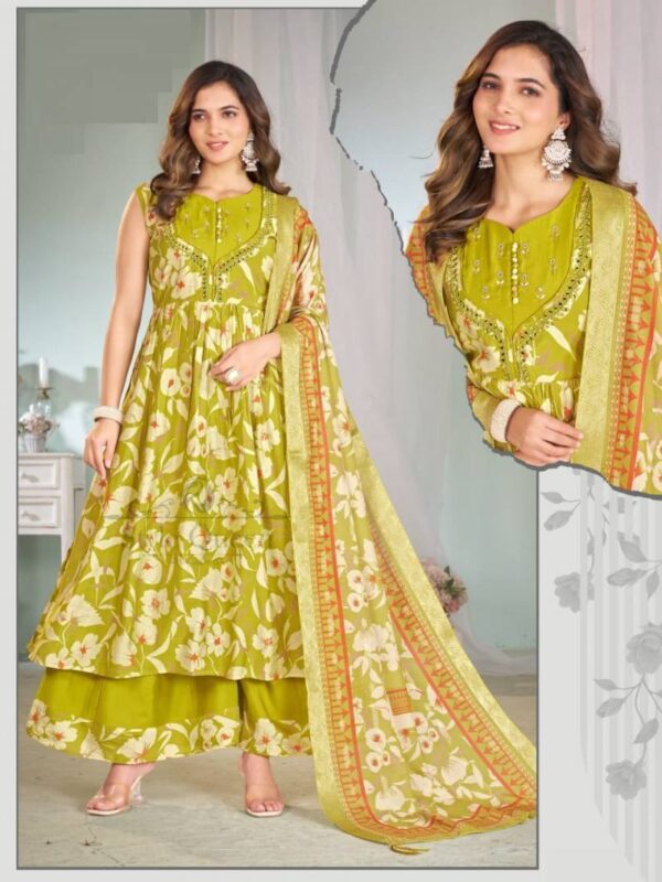 Naisha K 65 Vatican Printed Kurti Plazzo With Dupatta Catalog Wholesale Collection - Image 2