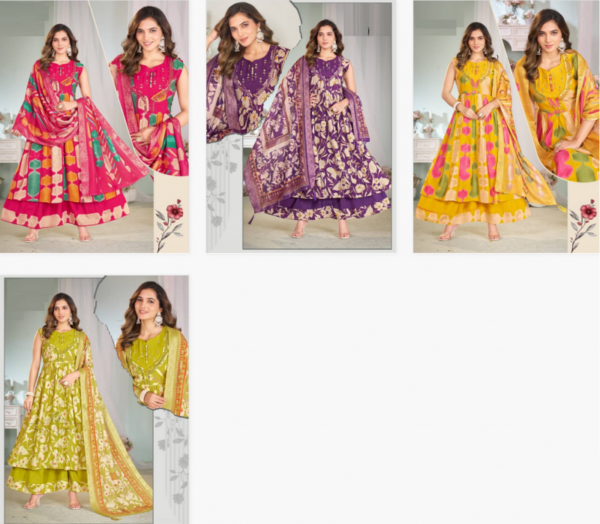Naisha K 65 Vatican Printed Kurti Plazzo With Dupatta Catalog Wholesale Collection - Image 5