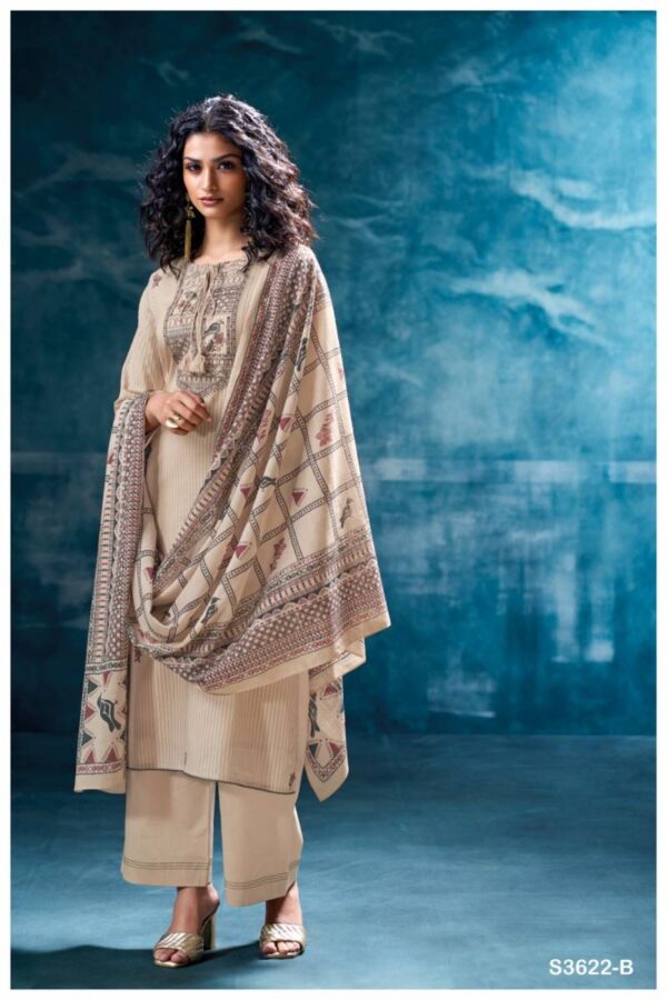 Ganga Purvaja Cotton Printed Embroidered Salwar Kameez Catalog Wholesale Collection - Image 3