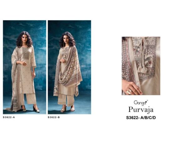 Ganga Purvaja Cotton Printed Embroidered Salwar Kameez Catalog Wholesale Collection - Image 5
