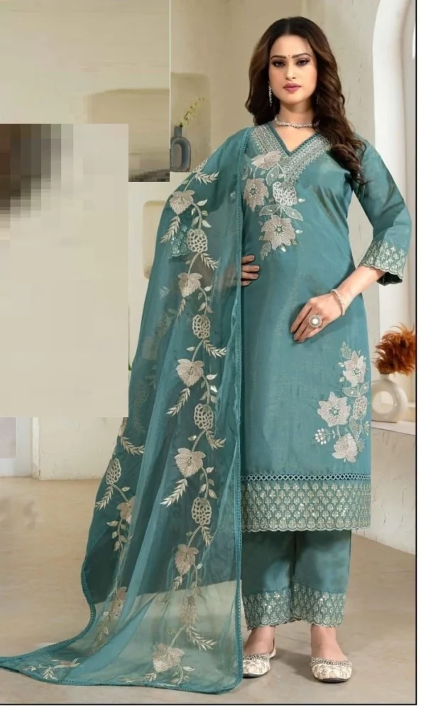 Kcn Series 1001 Roman Silk Fancy Readymade Suit Catalog Wholesale Collection