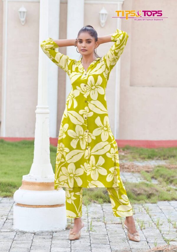 Tips And Tops Trendy Touch Vol 2 Rayon Printed Co Ord Set Catalog Wholesale Collection - Image 5