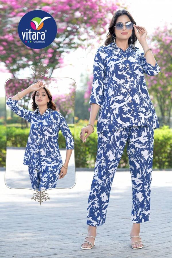 Vitara Ronak Poly Rayon Casual Wear Printed Co Ord Set Catalog Wholesale Collection
