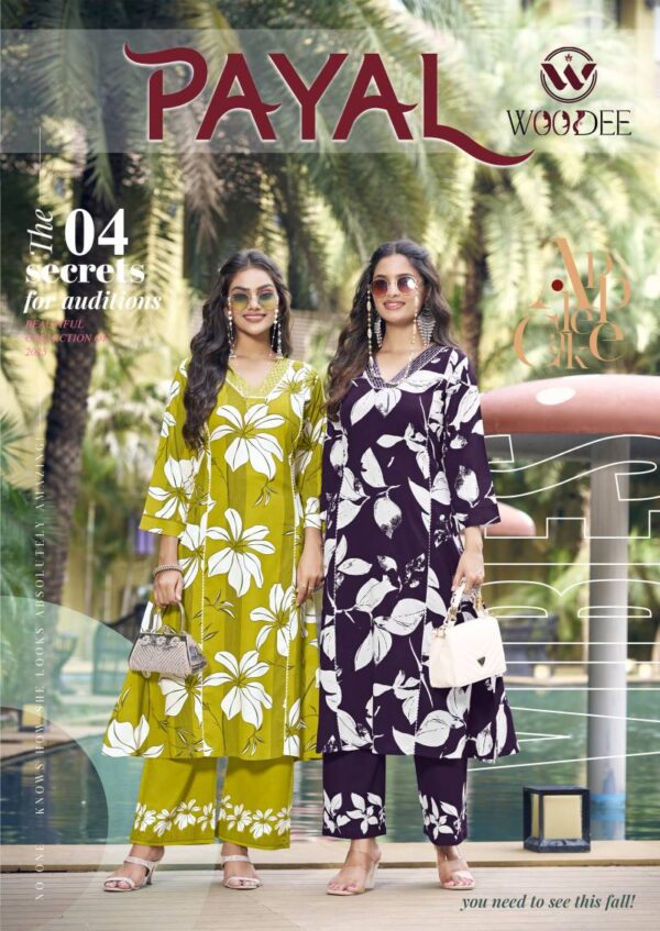 Woodee Payal Rayon Printed Co Ord Set Catalog Wholesale Collection
