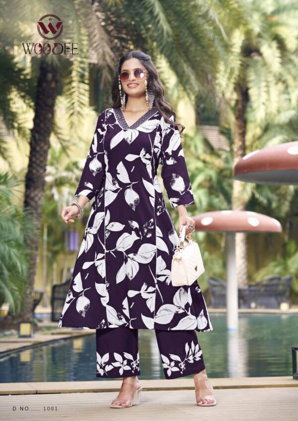 Woodee Payal Rayon Printed Co Ord Set Catalog Wholesale Collection - Image 4