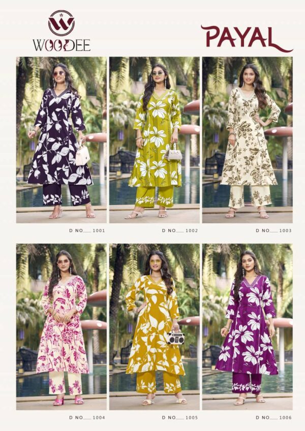 Woodee Payal Rayon Printed Co Ord Set Catalog Wholesale Collection - Image 9