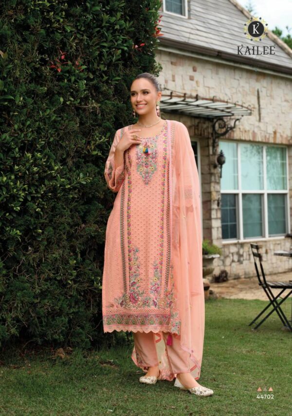 Kailee Gulzar Cotton Schiffli Top Bottom With Dupatta Catalog Wholesale Collection - Image 2