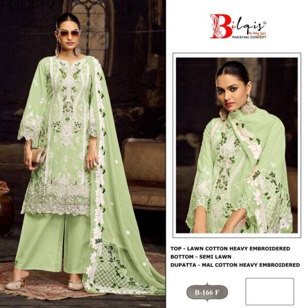Bilqis B 166 E To H Lawn Cotton Pakistani Salwar Kameez Catalog Wholesale Collection - Image 3