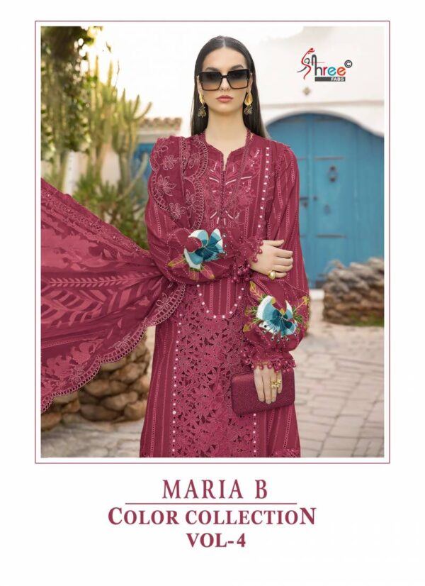 Shree Maria B Color Collection Vol 4 Cotton Pakistani Suits Catalog Wholesale Collection