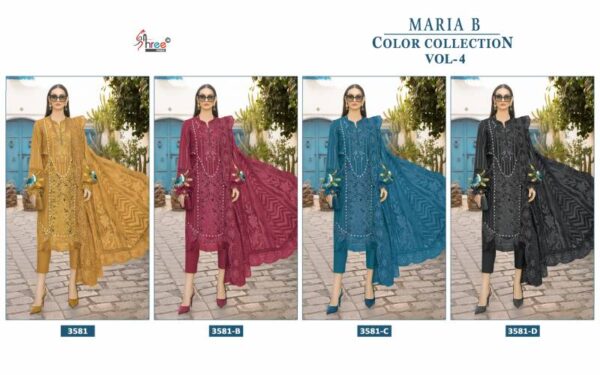 Shree Maria B Color Collection Vol 4 Cotton Pakistani Suits Catalog Wholesale Collection - Image 6