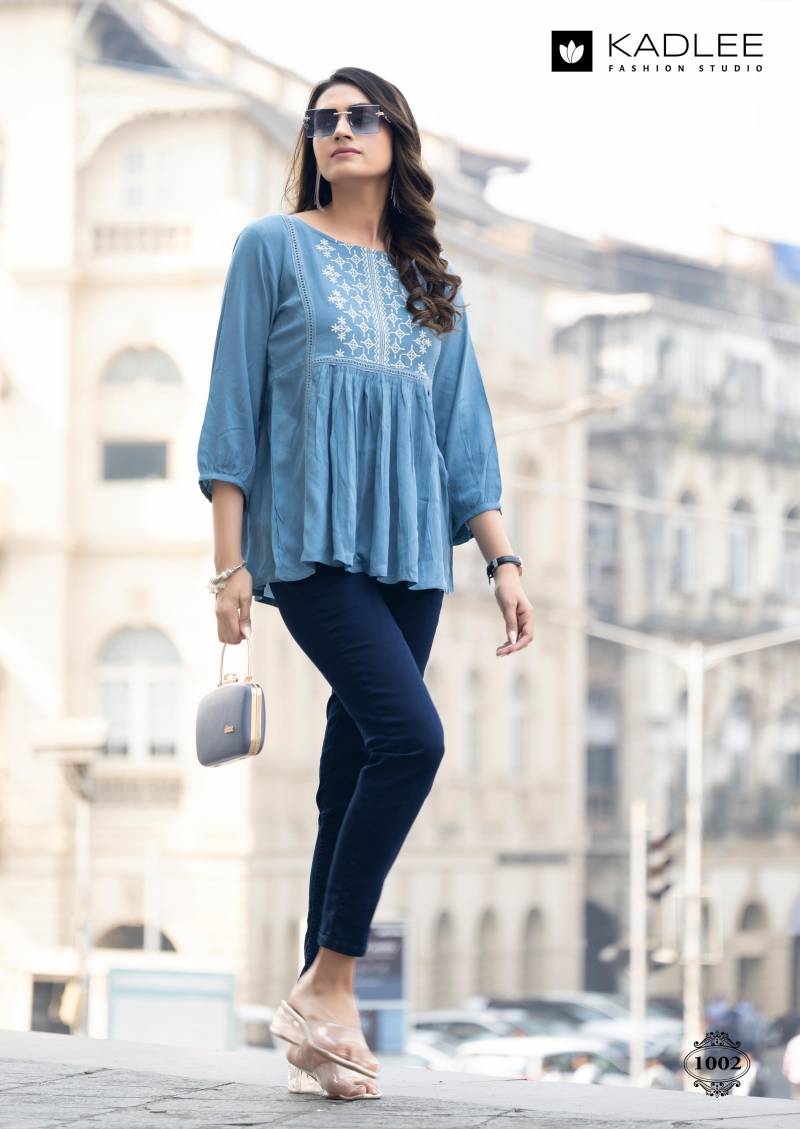 Kadlee Crystal Rayon Wrinkle Thread Work Tops Catalog Wholesale Collection - Image 4