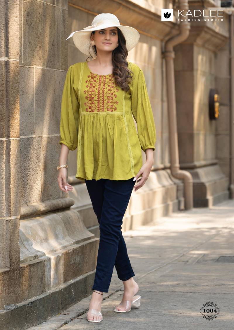 Kadlee Crystal Rayon Wrinkle Thread Work Tops Catalog Wholesale Collection - Image 6